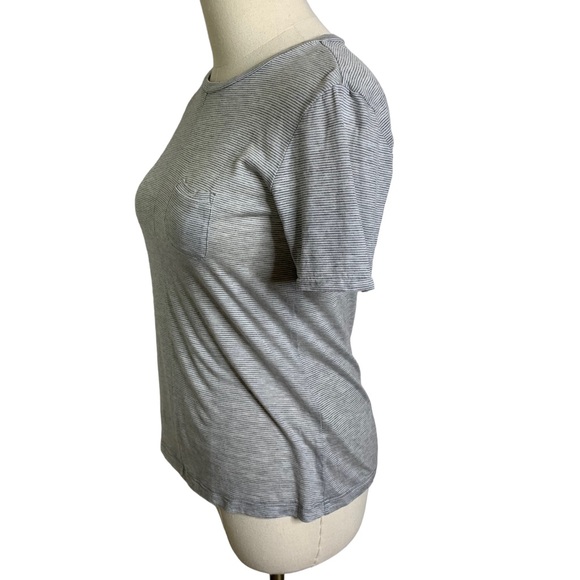 J Brand Micro Striped Crew Fitted Tee XS 3463 - Picture 5 of 7